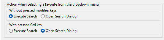 Preferences for dropdown menu