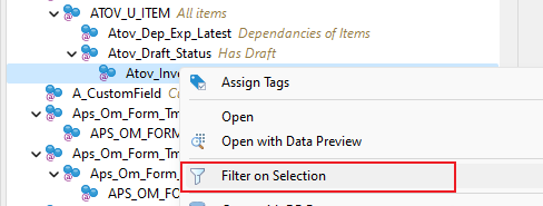 Text Filter in Where-Used-in-CDS Analysis