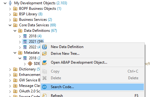Context Menu Click on Created-folder in Project Explorer