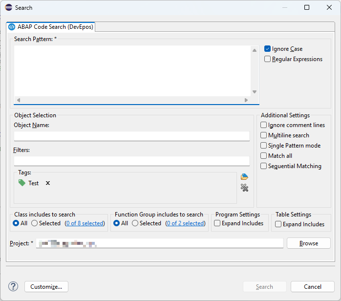 Code Search Dialog